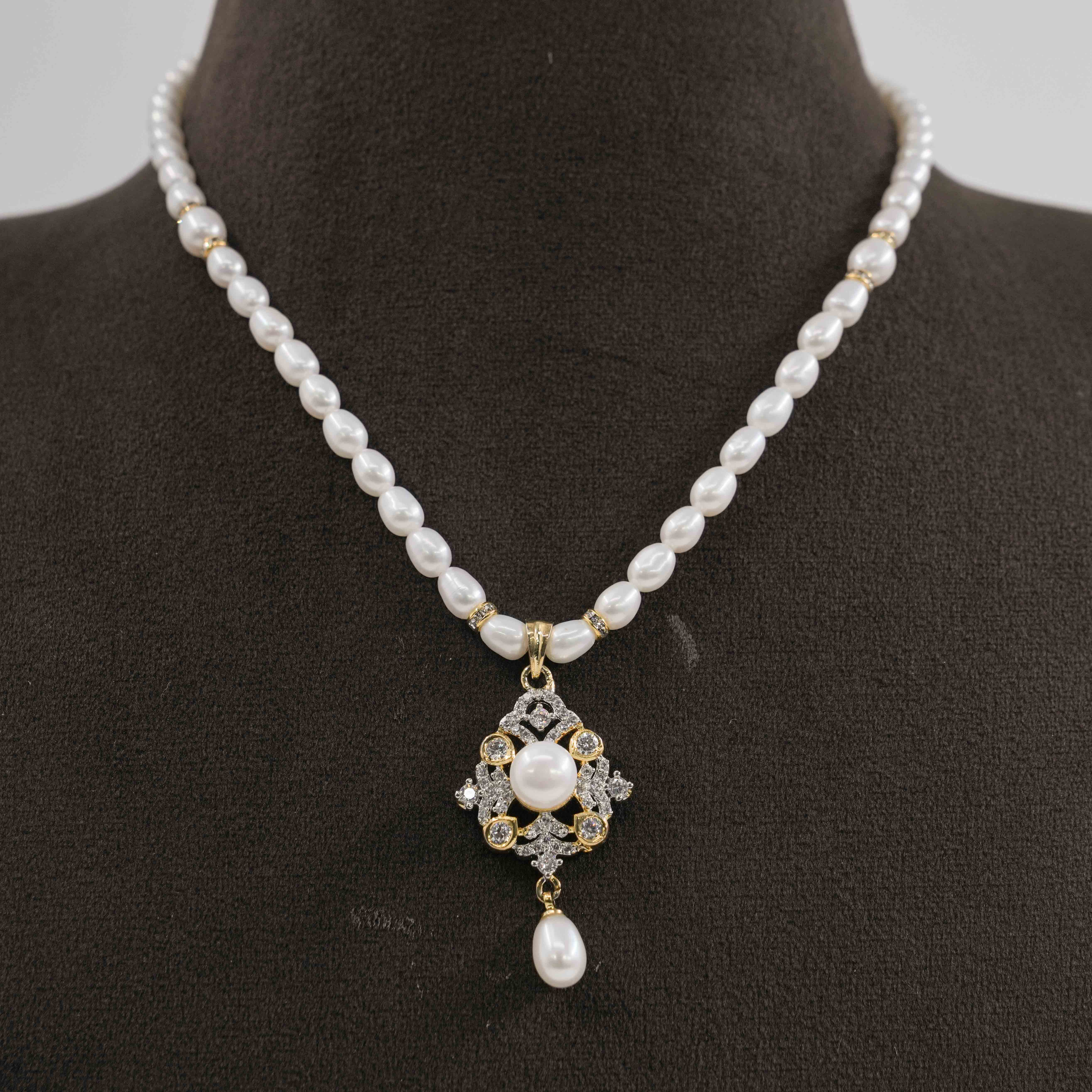 The Pearl Atelier by Kabra Pearls - Rice Pearls Necklace Set